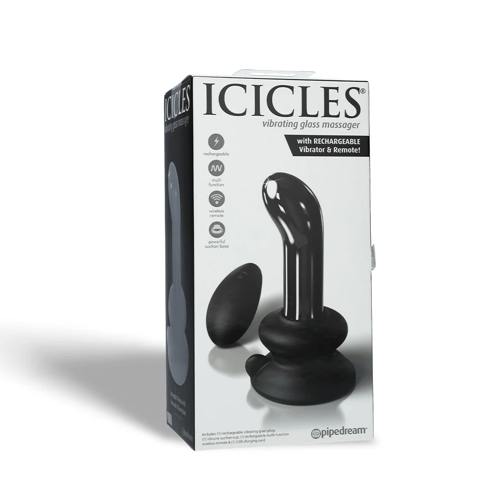 Icicles No 84 遥控振动玻璃 P-Spot 肛塞