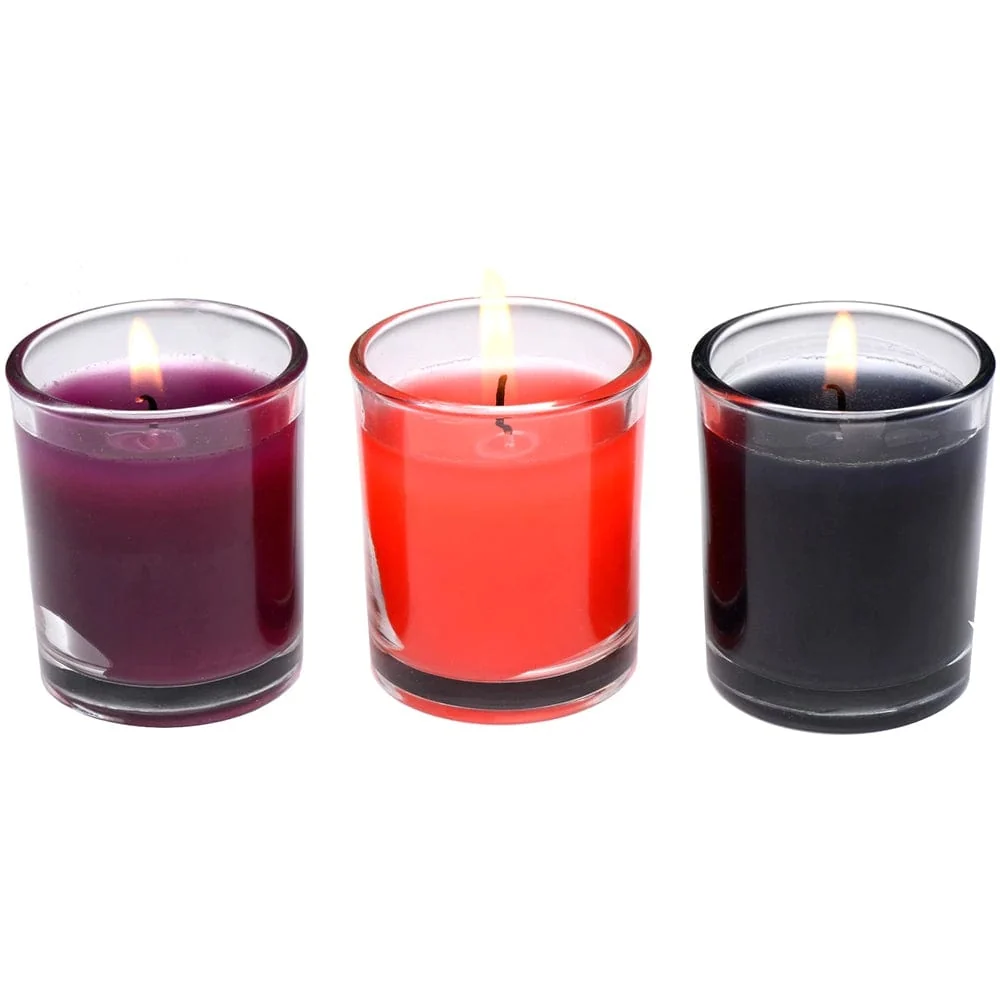 Master Series Flame Drippers Drip Candle Set in Black, Purple and Red