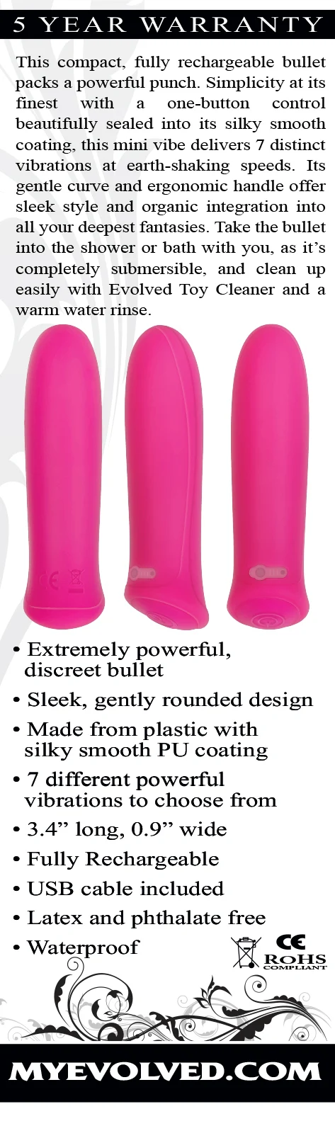 Evolved Novelties Pretty In Pink Rechargeable Mini Bullet Vibe