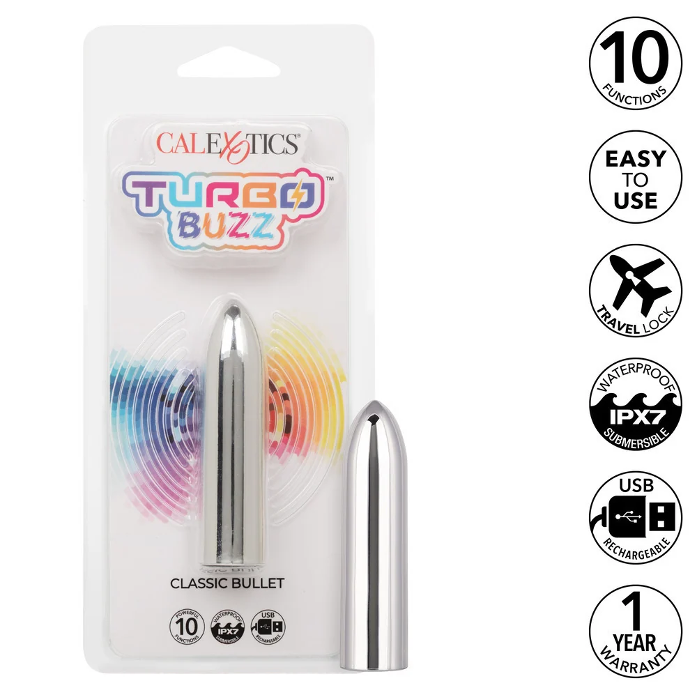 Turbo Buzz Classic 子弹振动器 — 10功能防水可充电刺激器