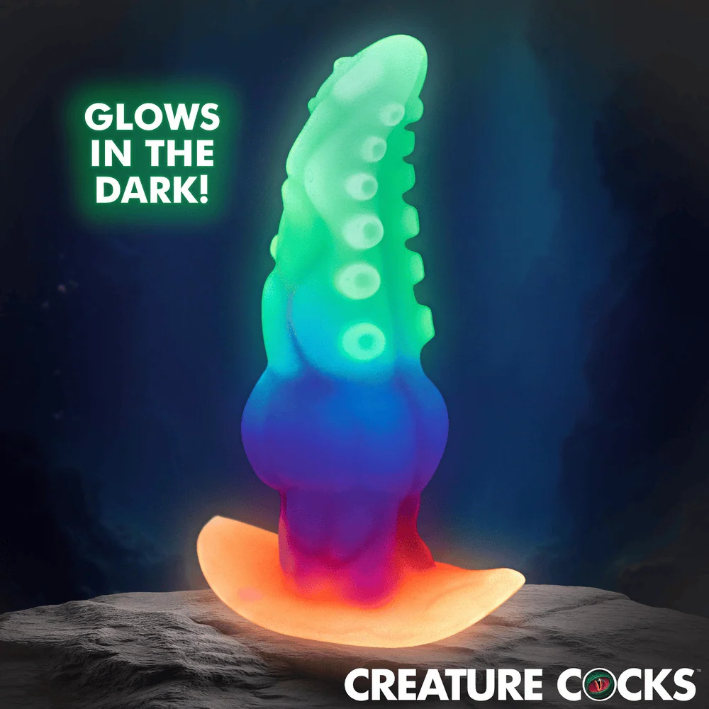 Creature Cocks Glowtopus Glow-in-the-Dark Silicone Butt Plug with Sculpted Ridges
