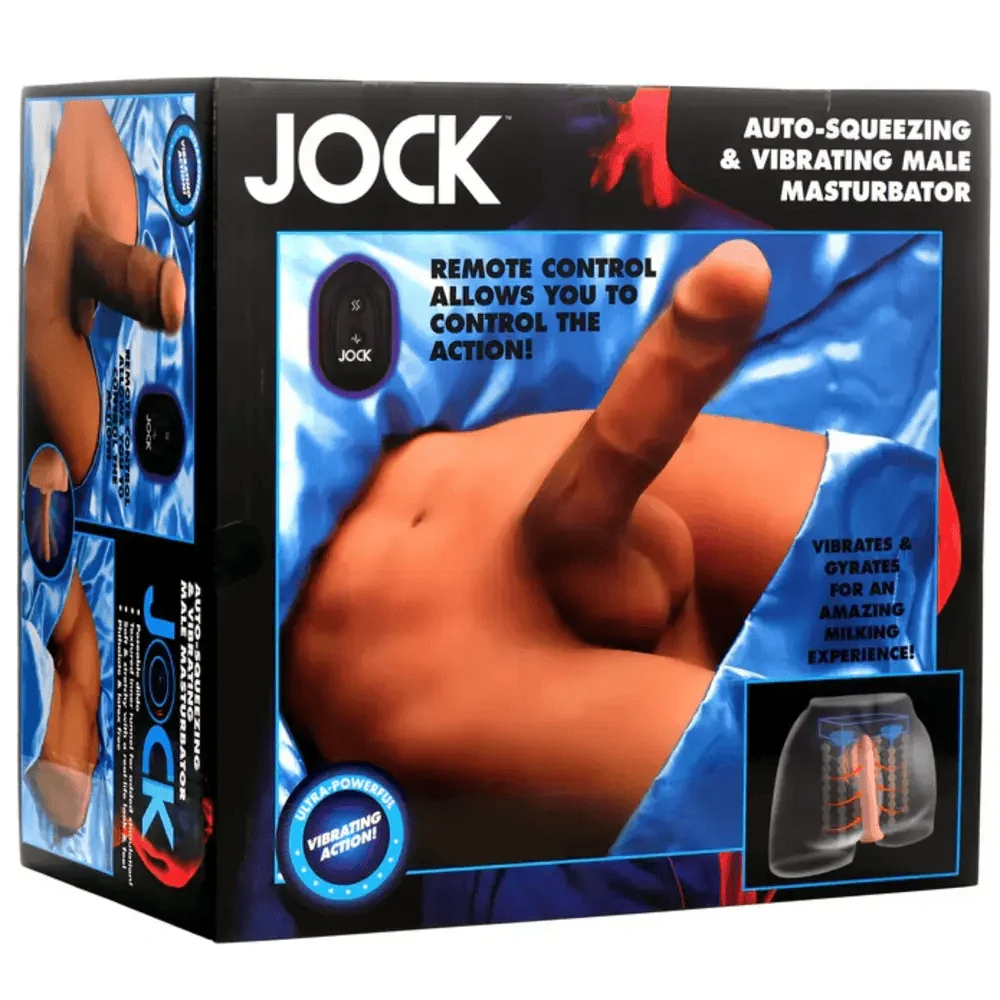 Jock Auto-Squeezing and Vibrating Male Masturbator with Poseable Dildo