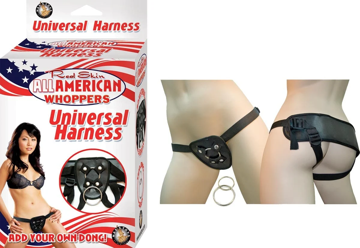 All American Whoppers Universal Harness in Black with Adjustable Straps