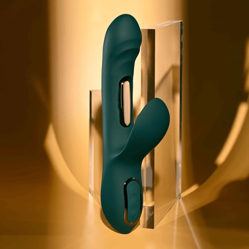 Evolved Heart of Gold Tapping Rabbit Vibrator with Gold Bars