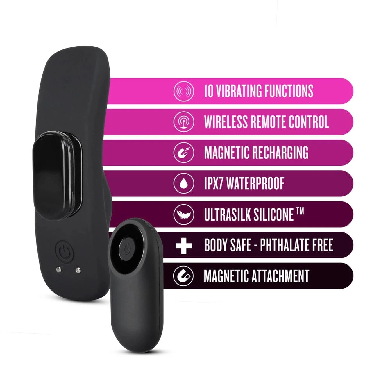 Temptasia Control Panty Vibe in Black with Remote and 10 Vibration Functions