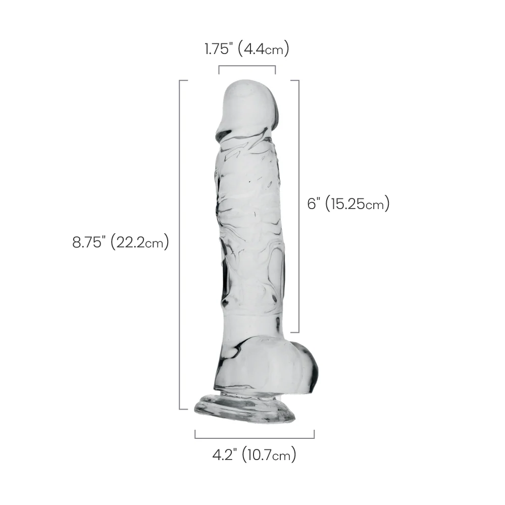 King Cock Clear Cock With Balls, Realistic Suction Cup Dildo