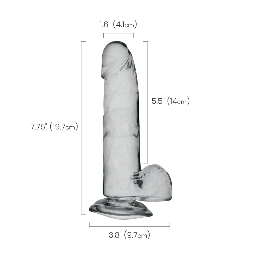 King Cock Clear Cock With Balls, Realistic Suction Cup Dildo