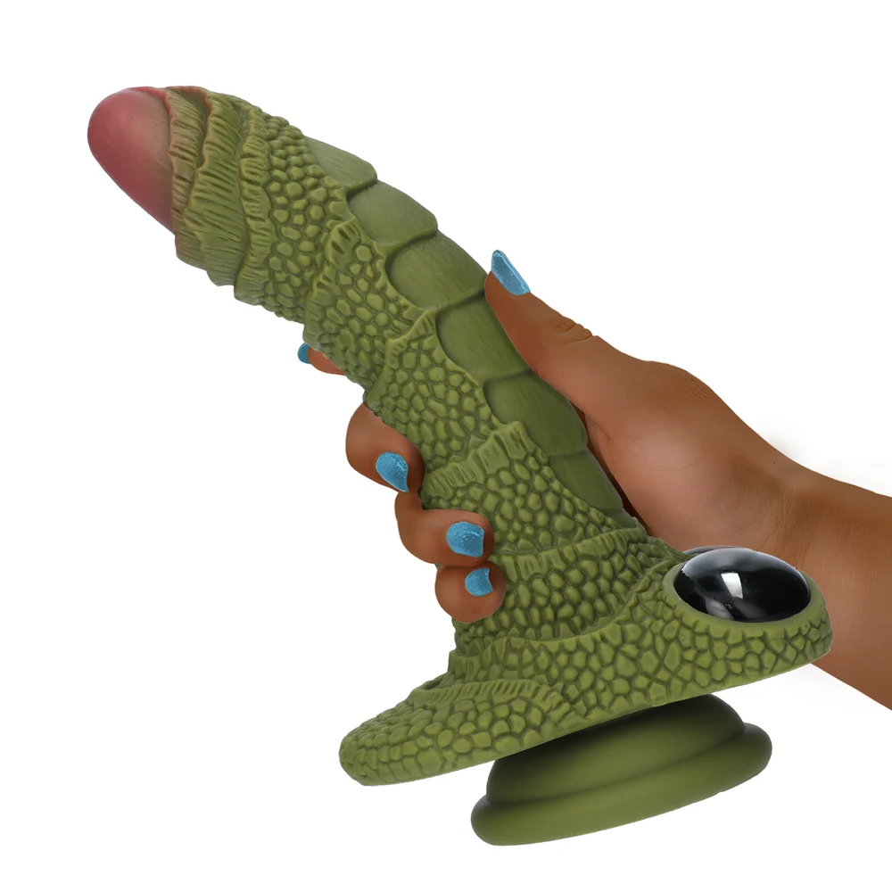 Creature Cocks Swamp Monster 绿色鳞片硅胶假阳具