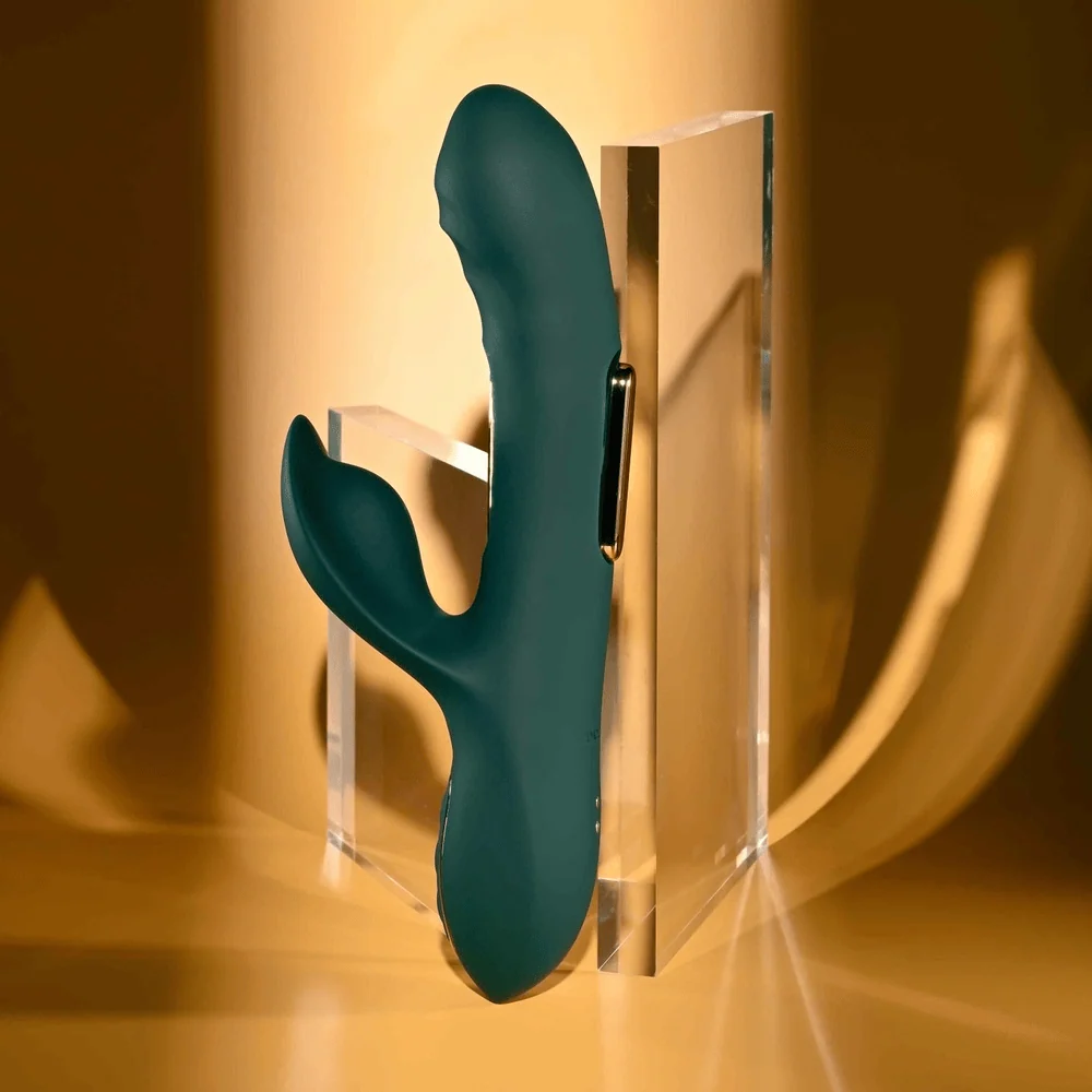 Evolved Heart of Gold Tapping Rabbit Vibrator with Gold Bars