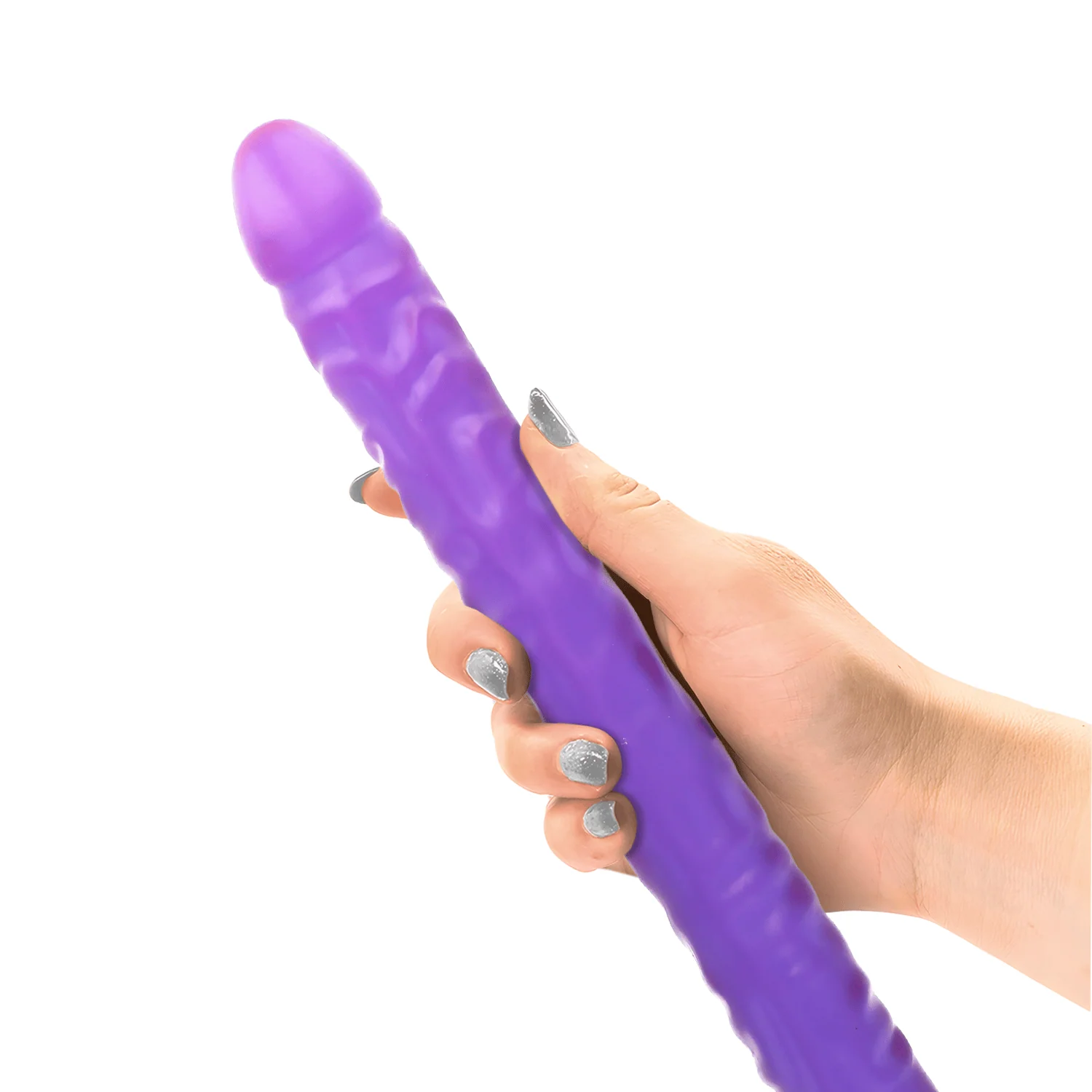Doc Johnson Crystal Jellies Double Dong in Purple, 18 Inch