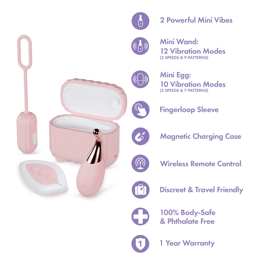 Play With Me Wanderlust Mini Clitoral Wand and Egg Vibrator Set