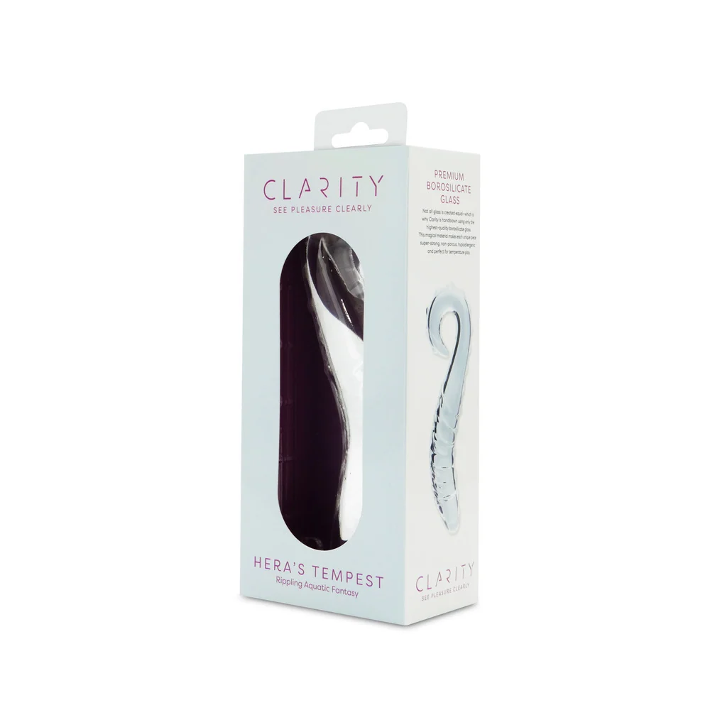 Clarity Hera's Tempest 5.5-Inch Glass Dildo with Sculptural Circular Handle