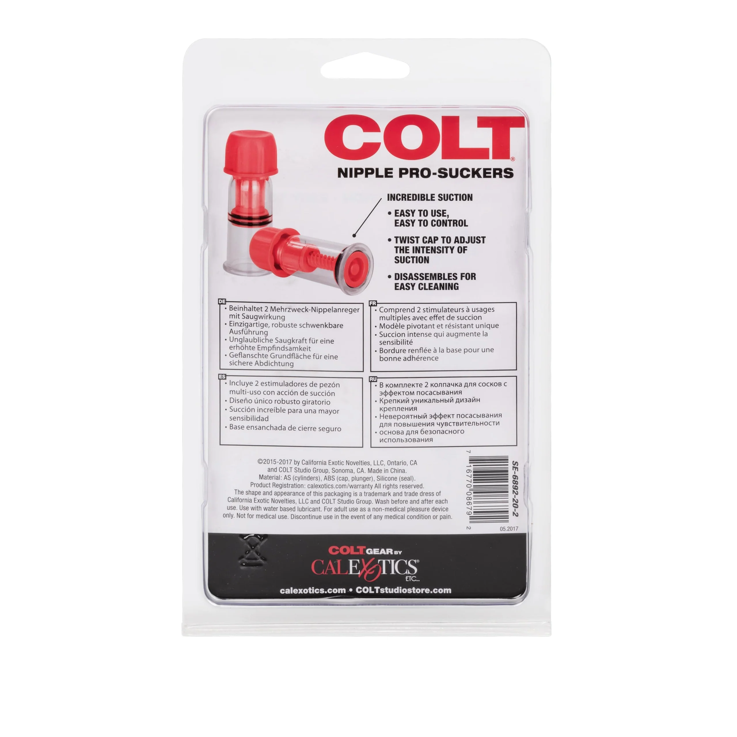 COLT® Nipple Pro-Suckers in Red, Two Adjustable Suckers