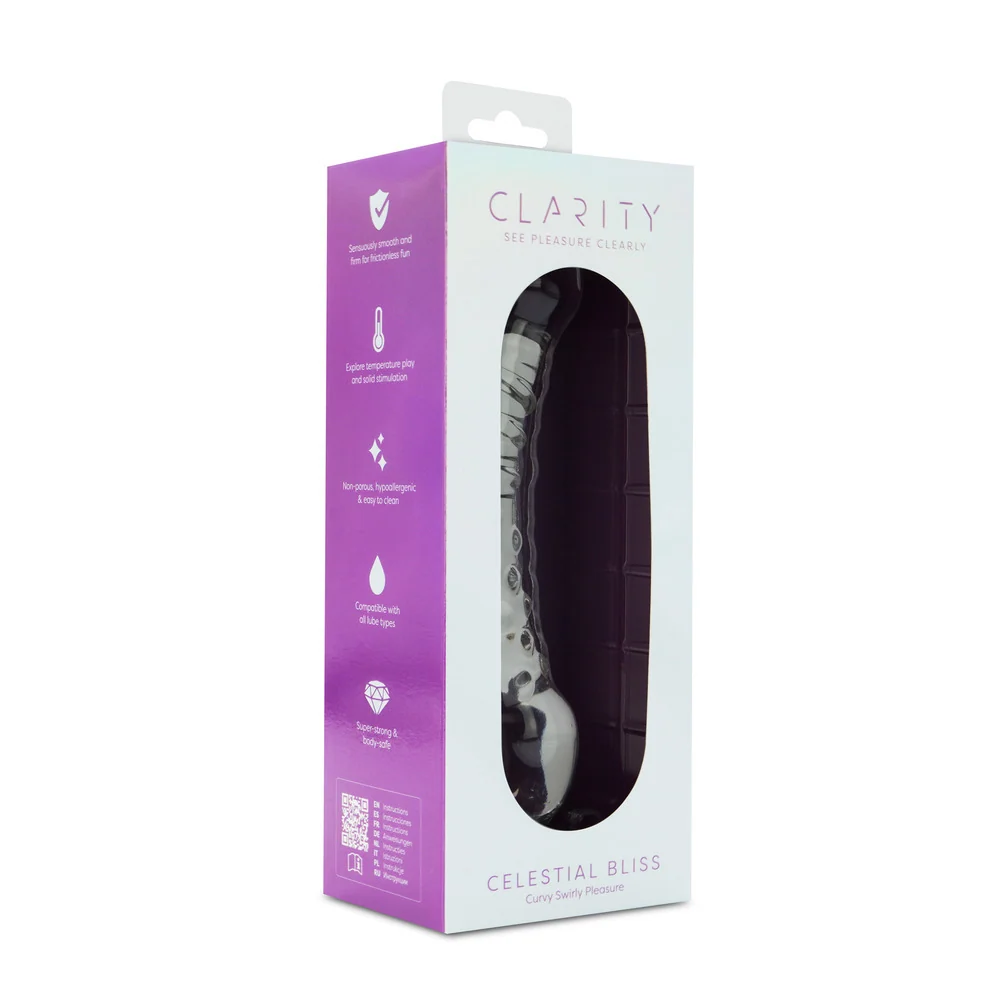 Clarity Celestial Bliss 5.9-Inch Double-Ended Glass Dildo for Solo or Couples