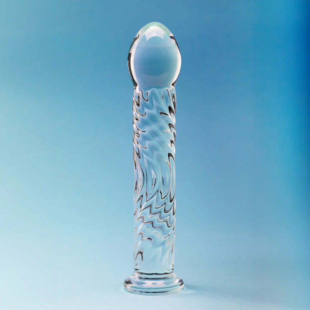 Clarity Seraphic Ripple 6.2-Inch Textured Glass Dildo with Wave Ridges