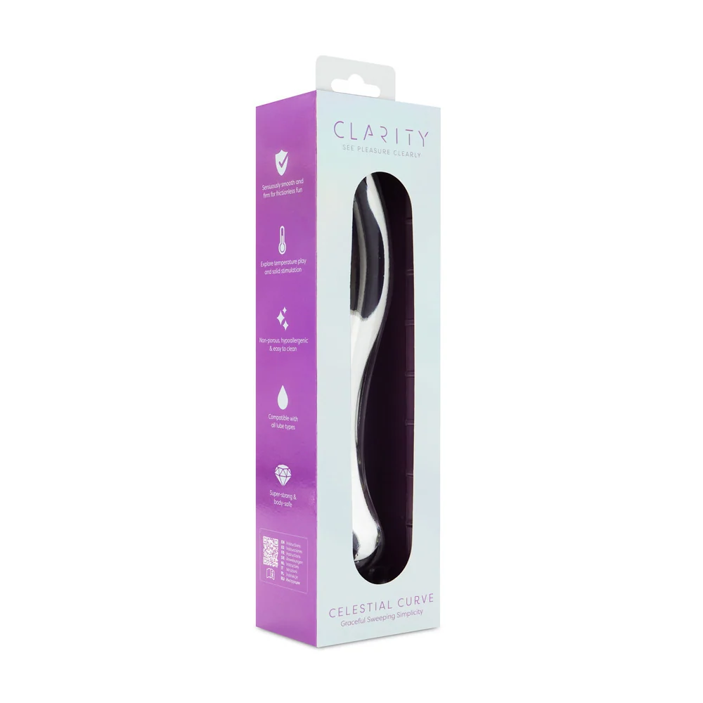 Clarity Celestial Curve 7.1-Inch Double-Ended Borosilicate Glass Dildo