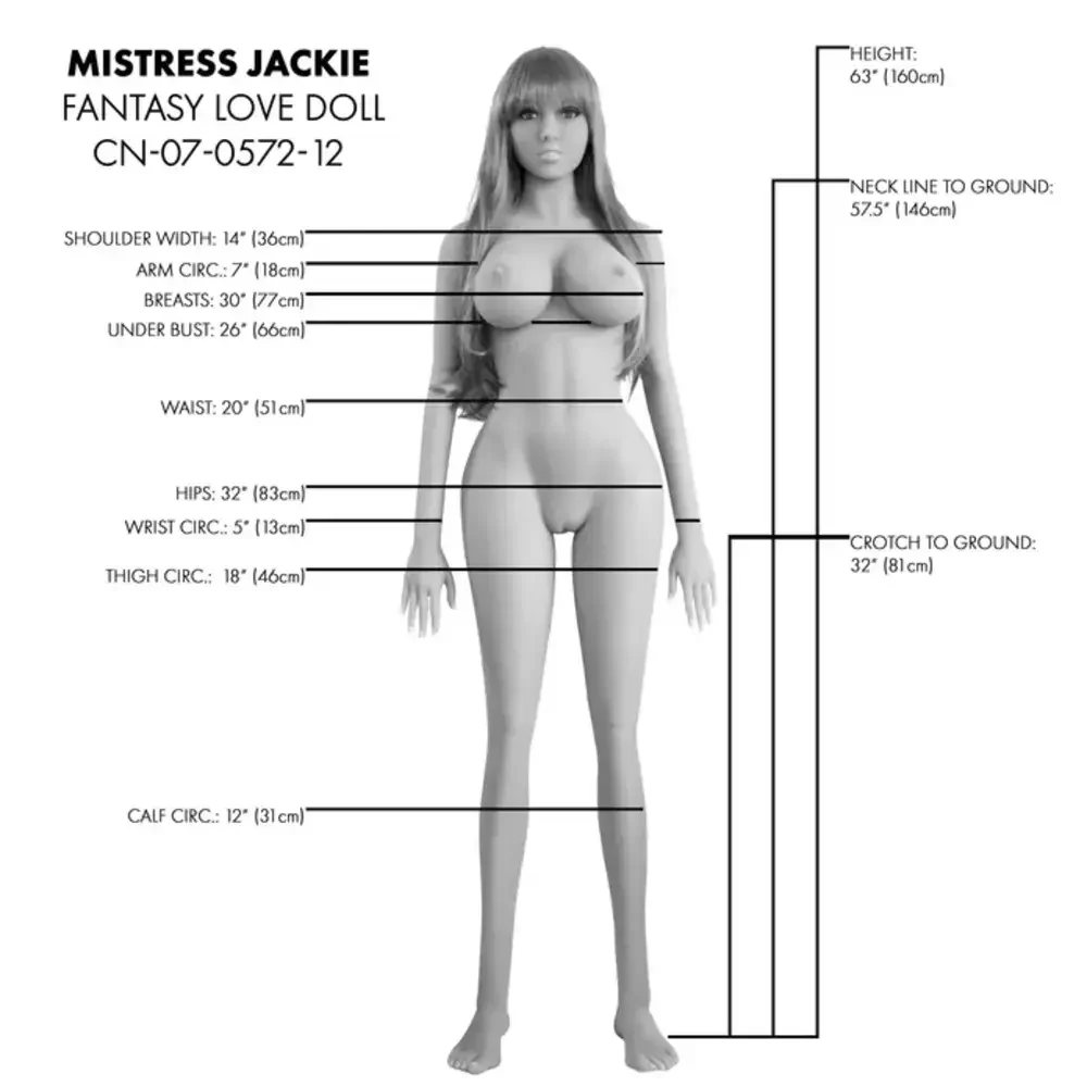 Mistress Jackie Life-Size Sex Doll with Wigs and Cleaning Kit