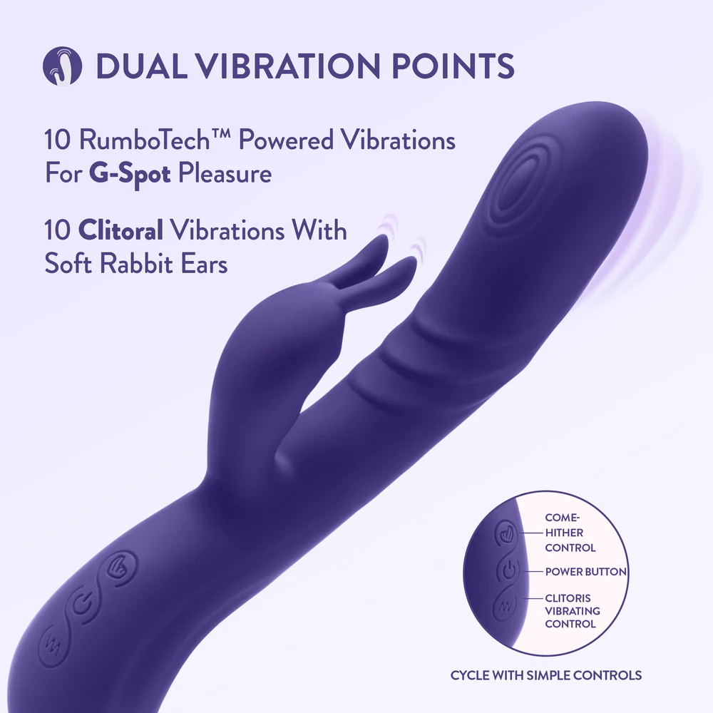 Blush Harper Midnight Rabbit Vibrator with Come-Hither G-Spot Motion
