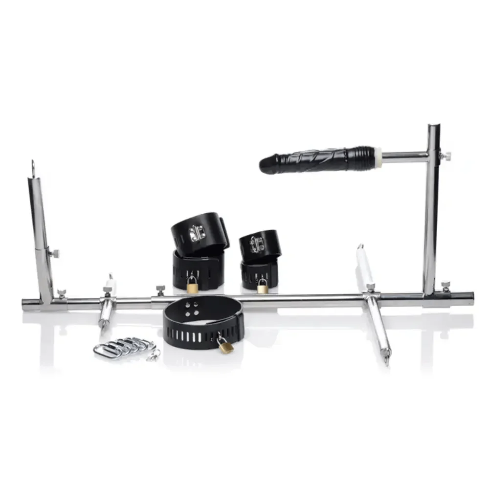 Master Series Imprisoned Metal Stockade with Dildo for Locked-Down Penetration