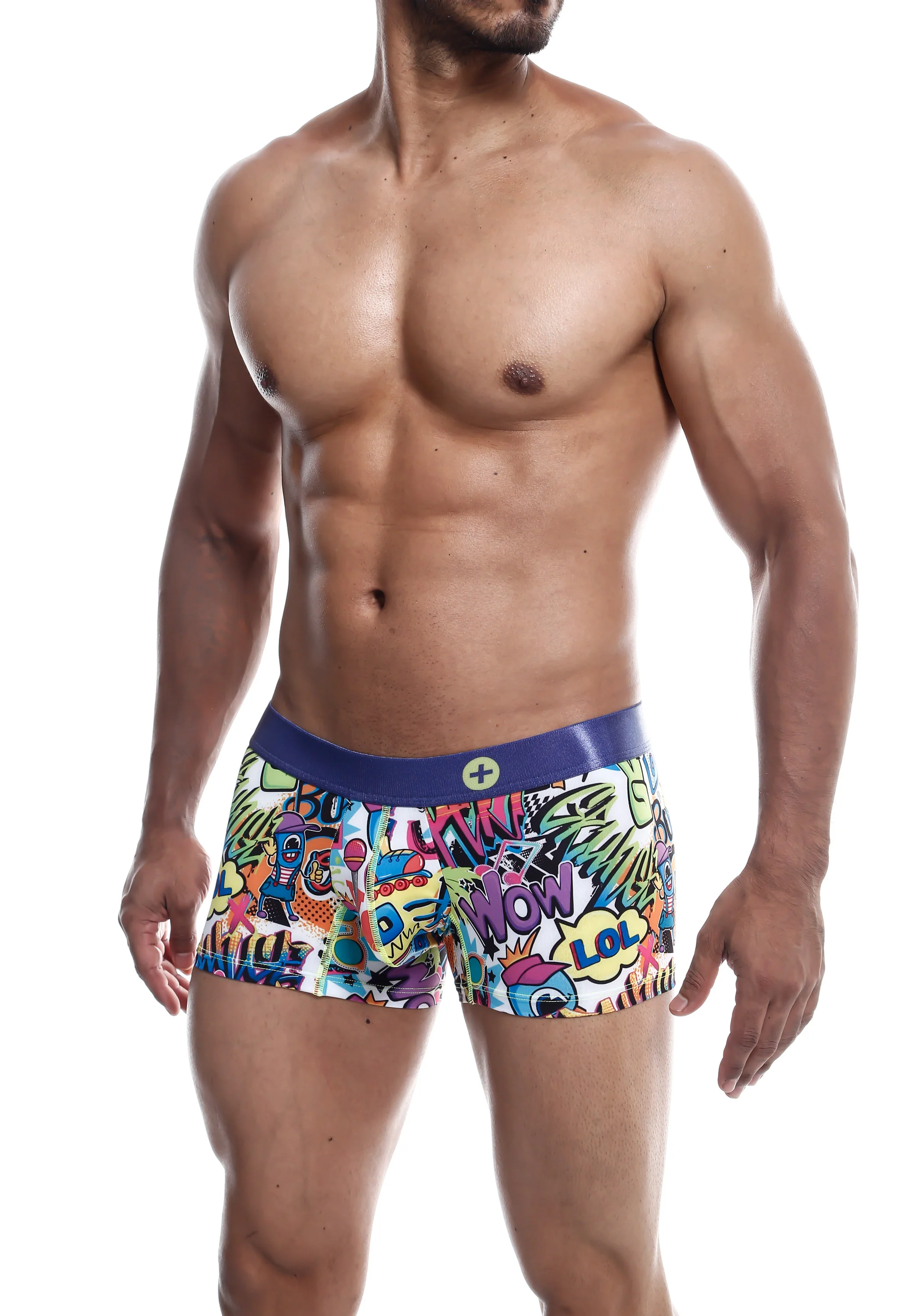 Male Basics Hipster Trunk Men's Boxer Briefs with Doodle Print