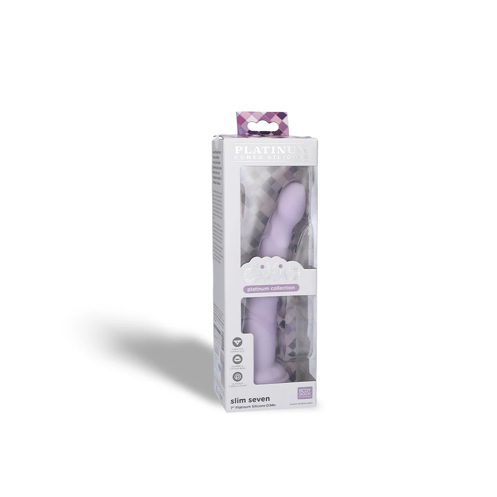 Dillio Platinum Slim Seven Silicone Dildo with Suction Cup