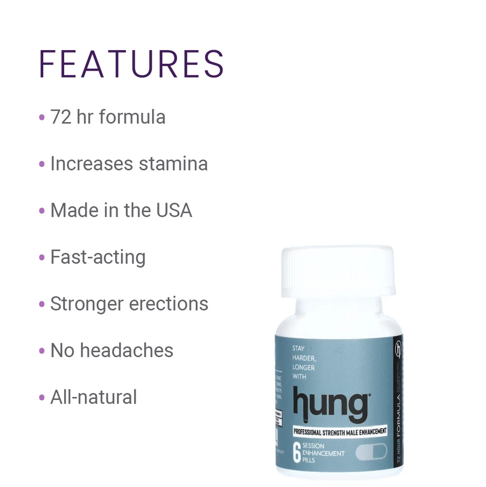 Hung Male Enhancement Pills for Stronger Performance, 12 Count Bottle
