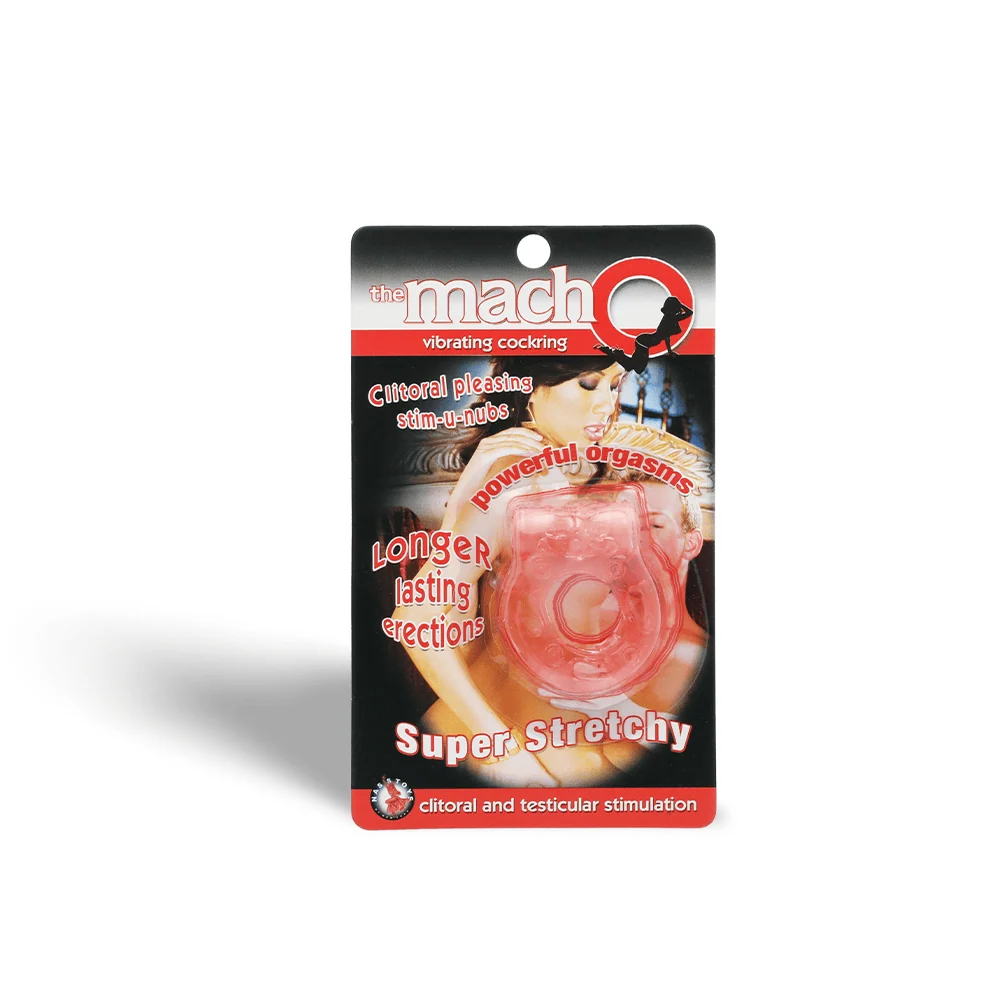 Macho Collection Stretchy Vibrating Cock Ring with Nubby Ticklers