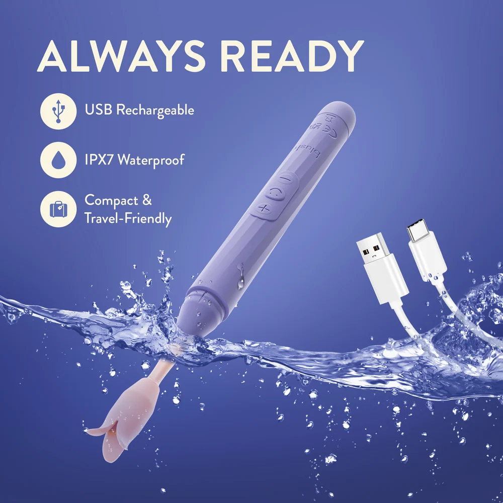 Blush Juno Oscillating Wand Clitoral Vibrator with 3 Attachments