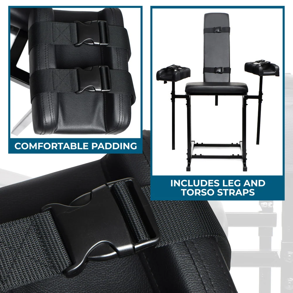 Master Series MS Adjustable Bondage Chair with Leg Boards and Straps