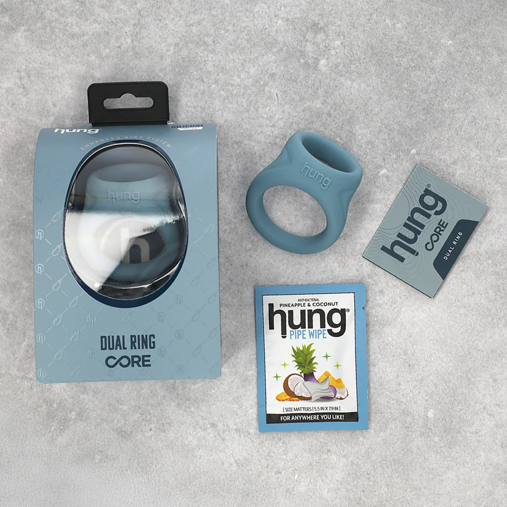 Hung Dual Ring Contoured Platinum-Grade Silicone Cock Ring
