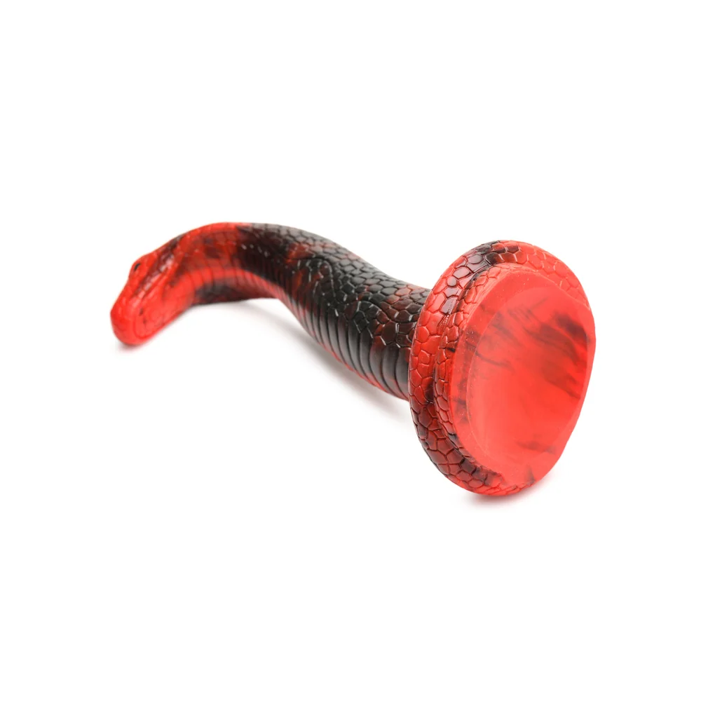 Creature Cocks King Cobra Red and Black Silicone Snake Dildo