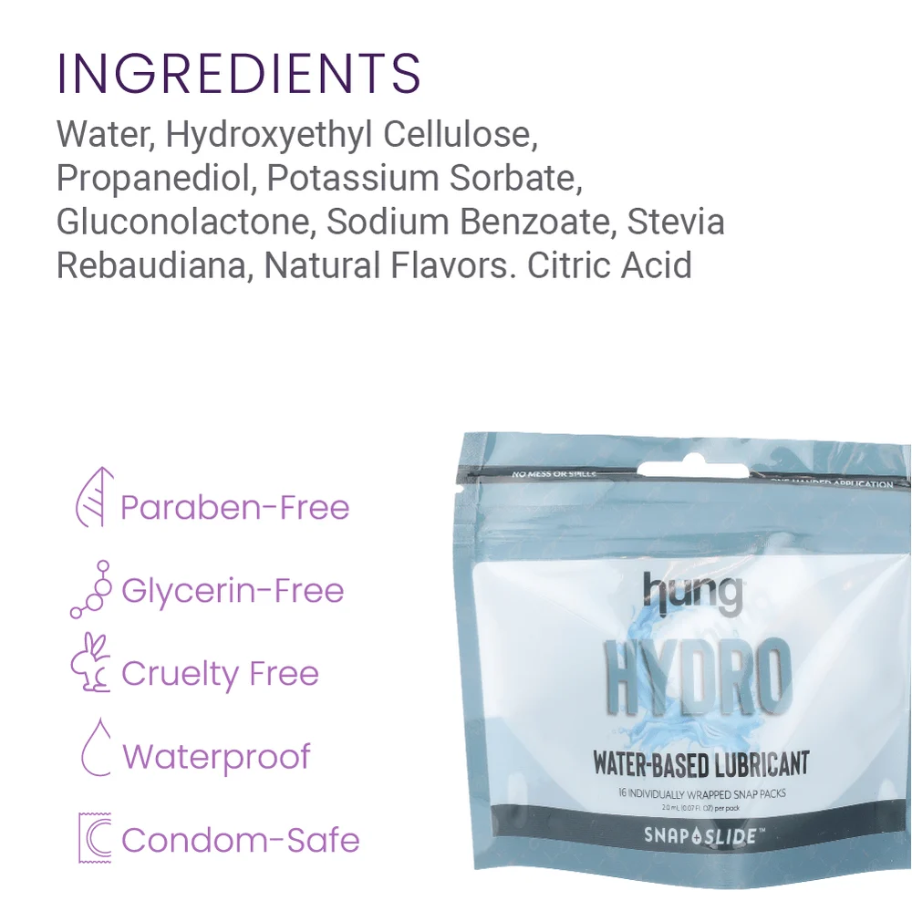 HUNG Hydro Snap + Slide Water-Based Personal Lube 16 Count