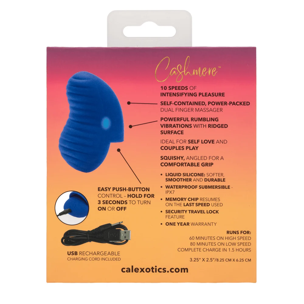 Cashmere Dual Finger Massager in Liquid Silicone