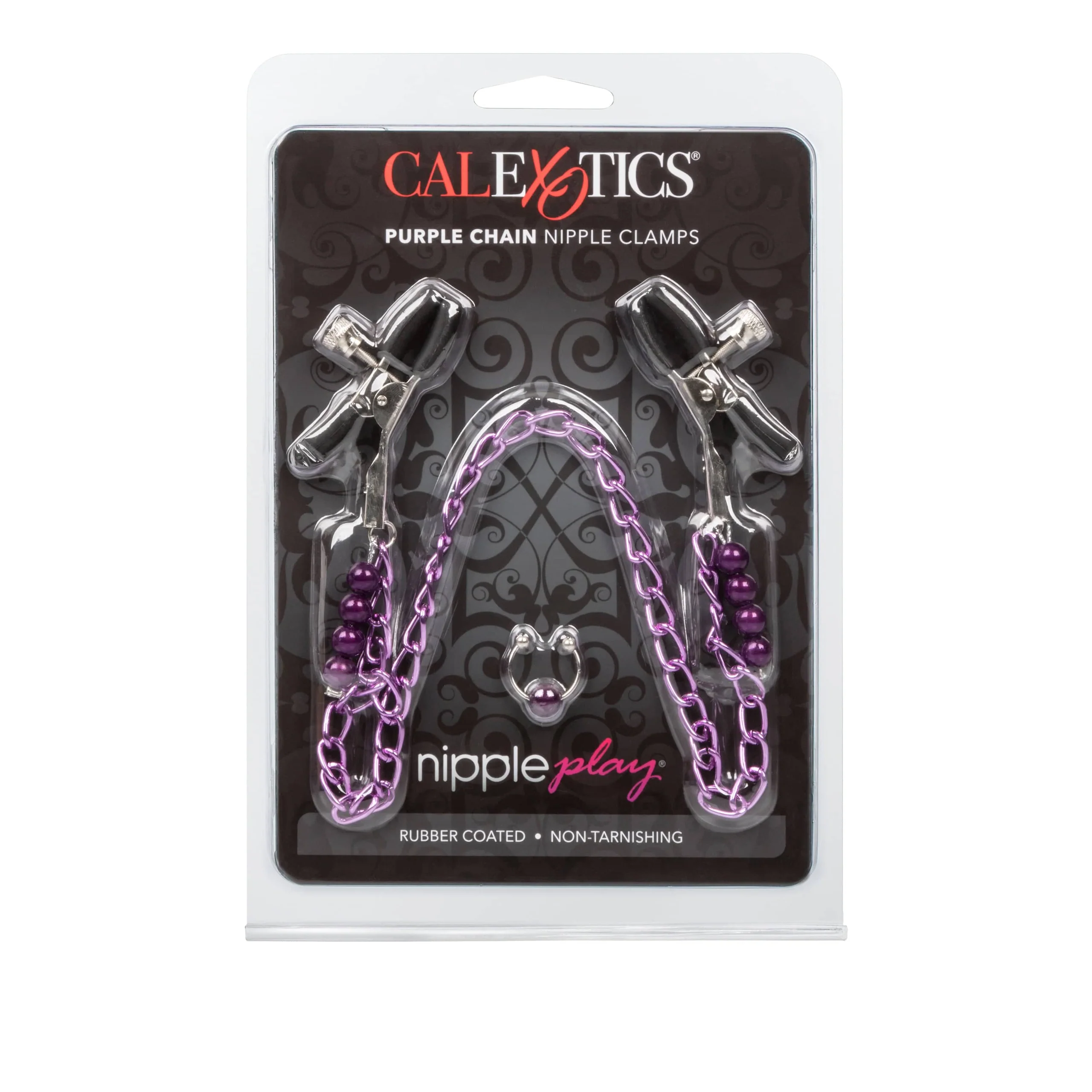 Nipple Play Purple Chain Nipple Clamps with Adjustable Grip