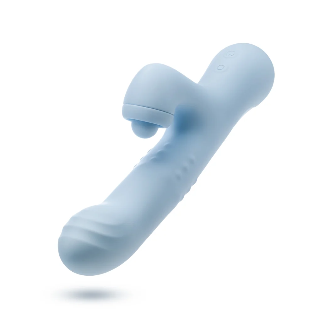 Blush Collection Devin Rabbit Vibrator with Sliding Shaft and Clit Massager