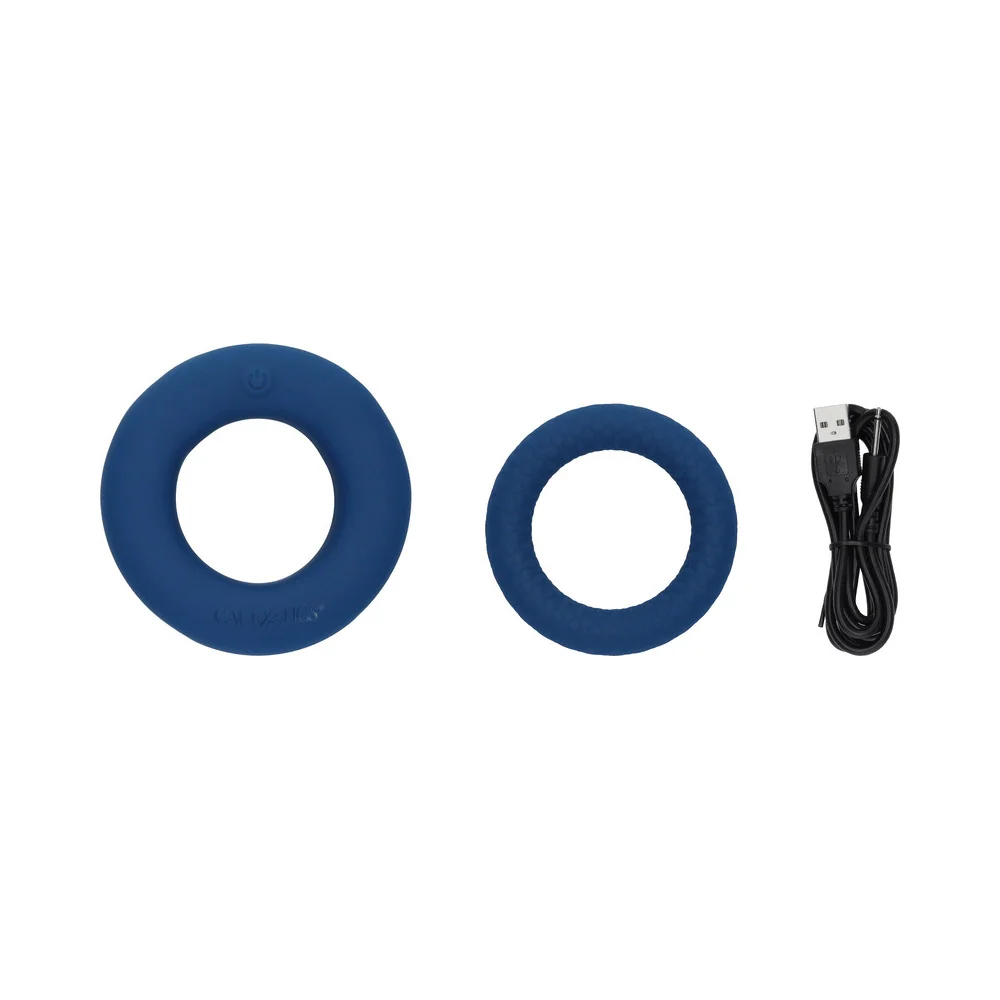 CalExotics Link Up Optimum Blue Dual Density Vibrating Cock Ring