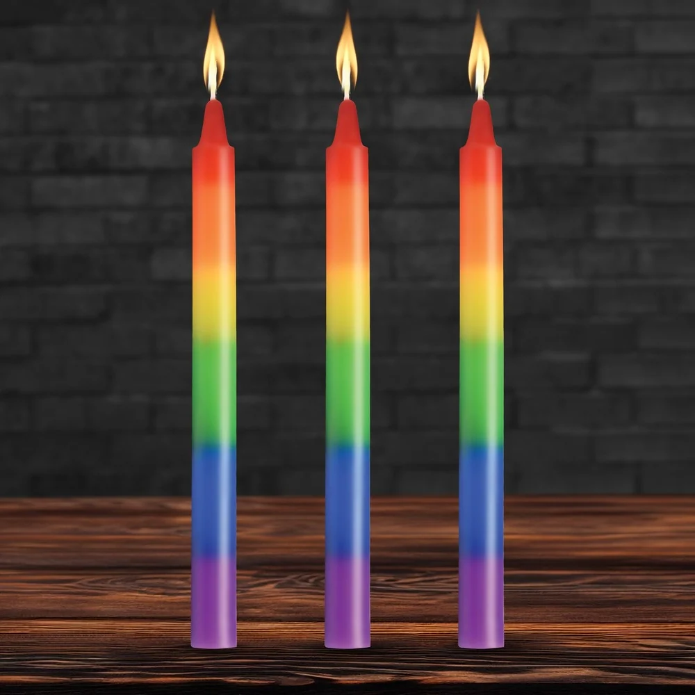 Master Series Pride Rainbow Drip Candles, 3 Pack