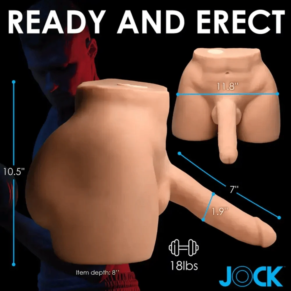 Jock Auto-Squeezing and Vibrating Male Masturbator with Poseable Dildo