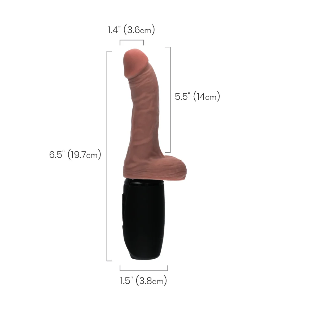 King Cock Plus 6.5 Inch Thrusting Cock with Balls, Warming and Vibrating