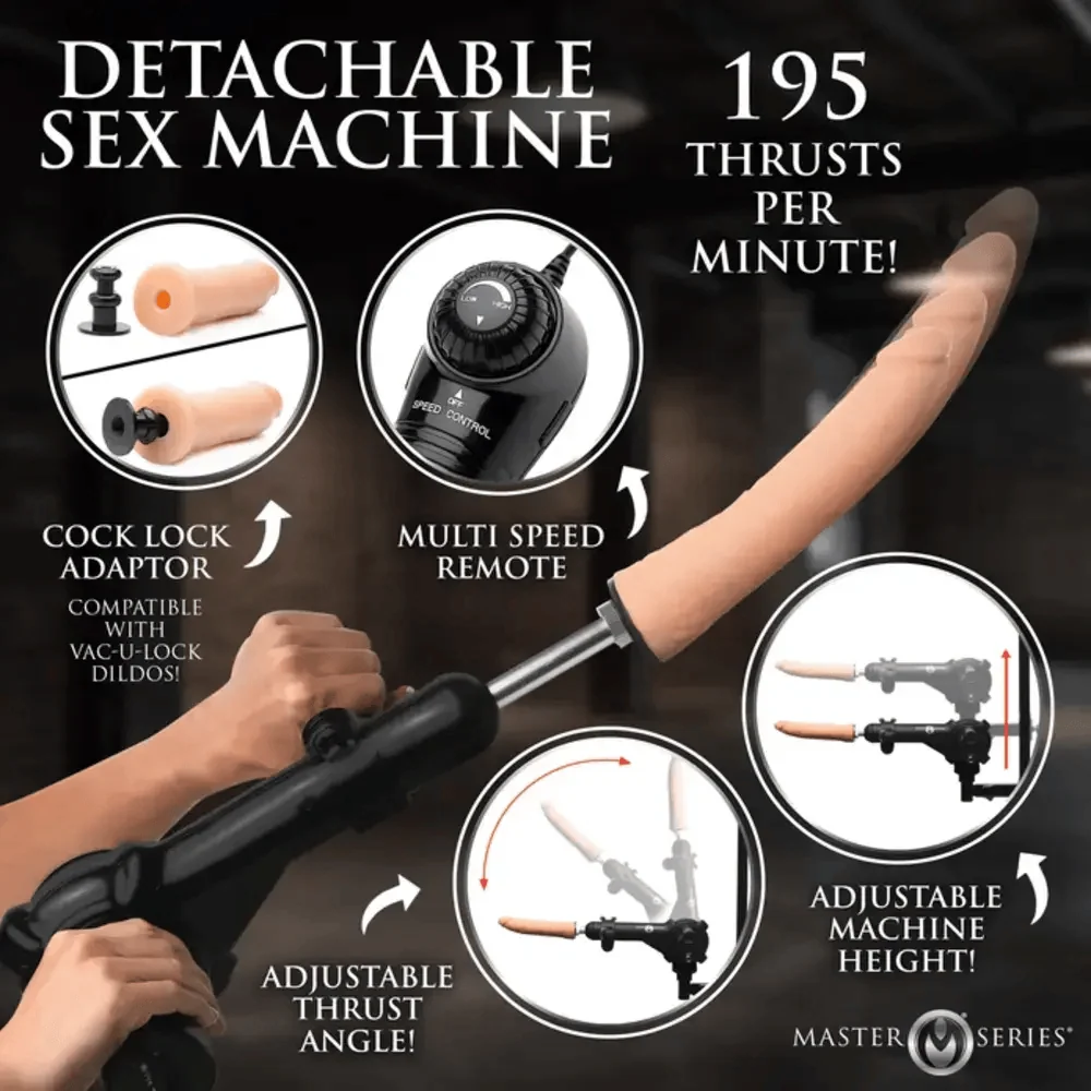 Master Series Hog Tie Restraint Rack with Sex Machine and Padded Platform