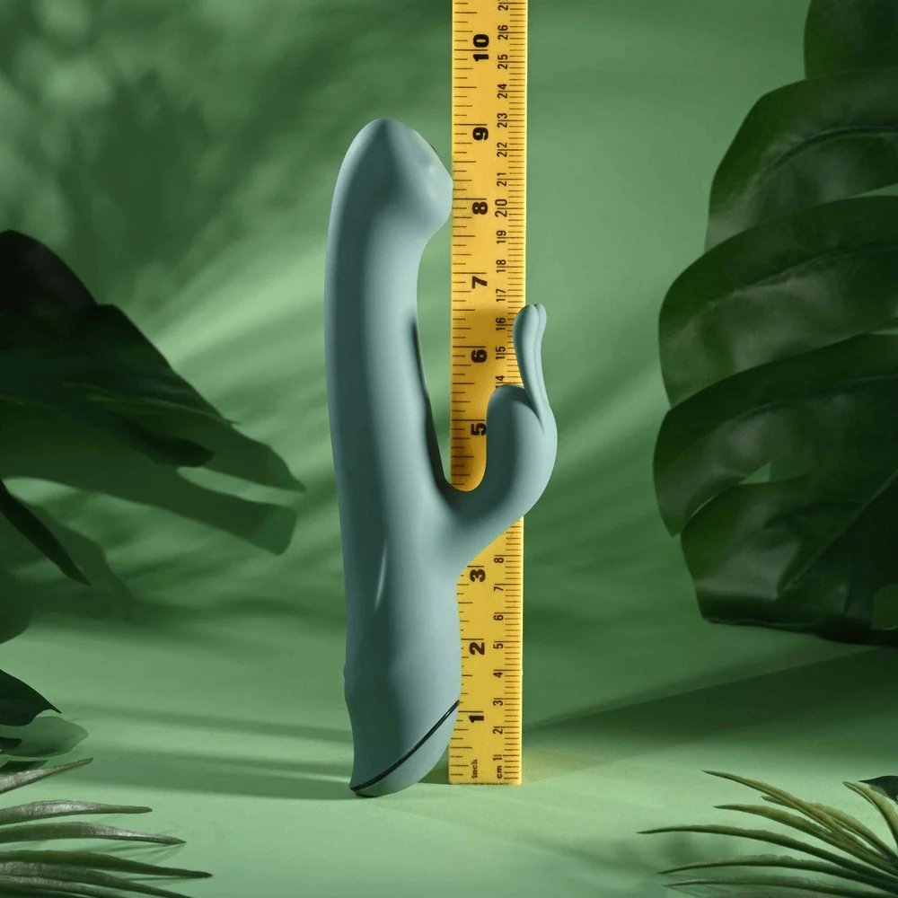 Evolved Satin Swirl Green Rabbit Vibrator with Rotating Beads