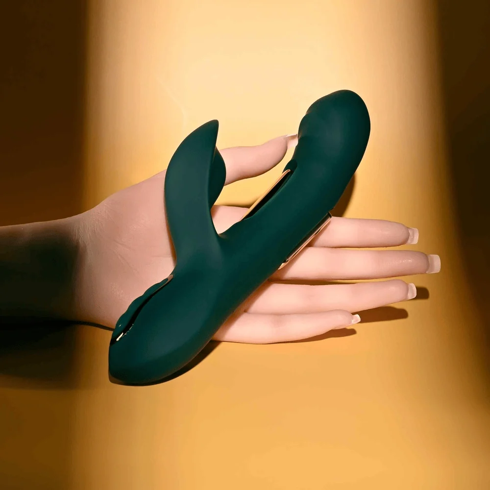 Evolved Heart of Gold Tapping Rabbit Vibrator with Gold Bars