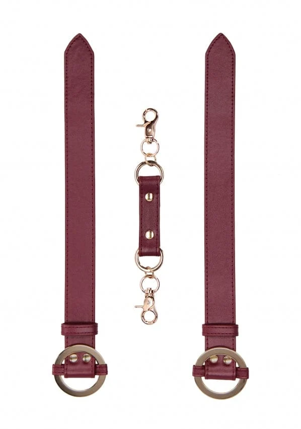 OUCH! Halo Universal Cuffs in Leather Look with Golden Decorations