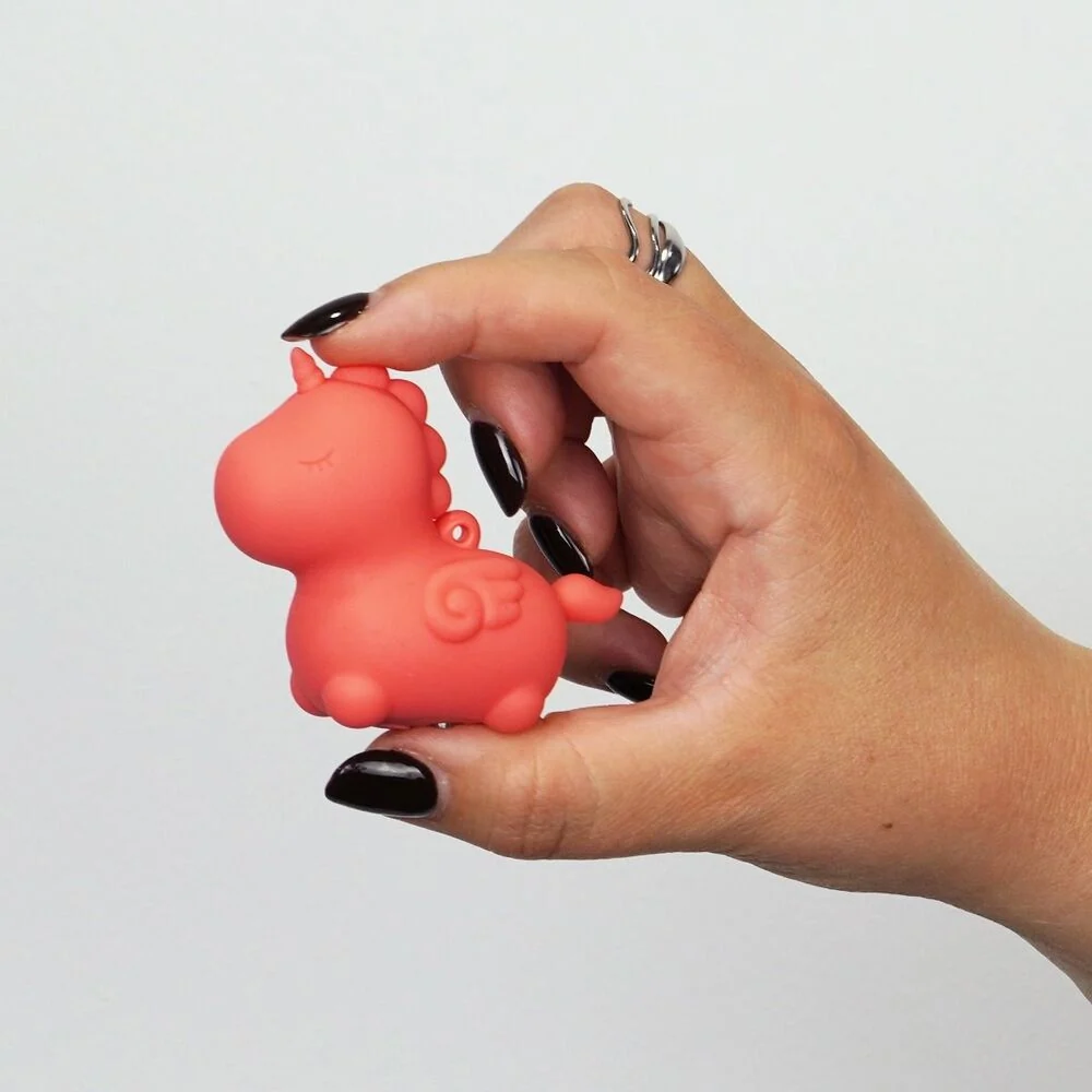 Unihorn Peachy Pony Mini Vibrator with 10 Speeds and Keyring Loop