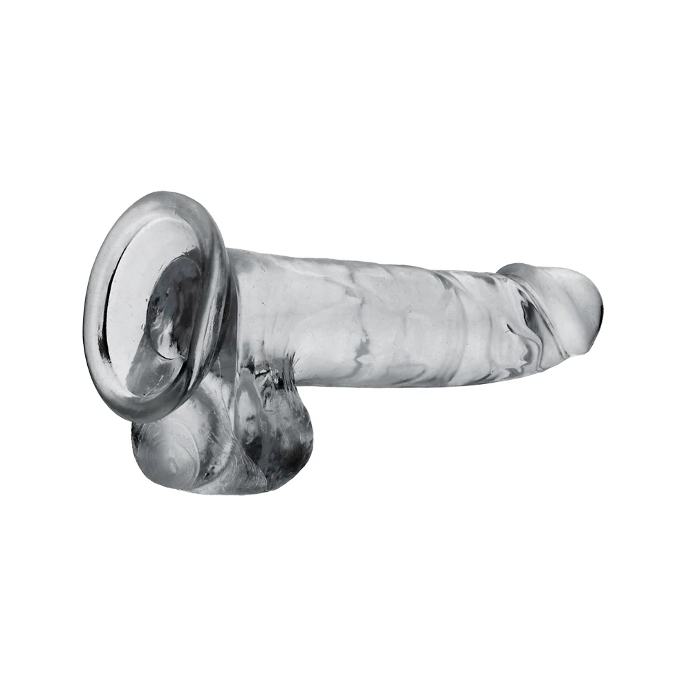 King Cock Clear Cock With Balls, Realistic Suction Cup Dildo