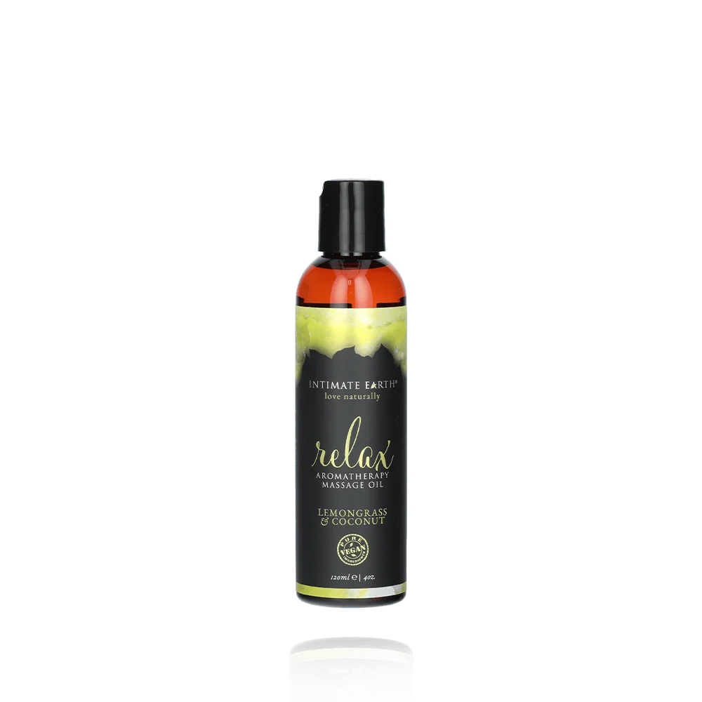 Intimate Earth Massage Oil in Fresh Cut Grass Scent