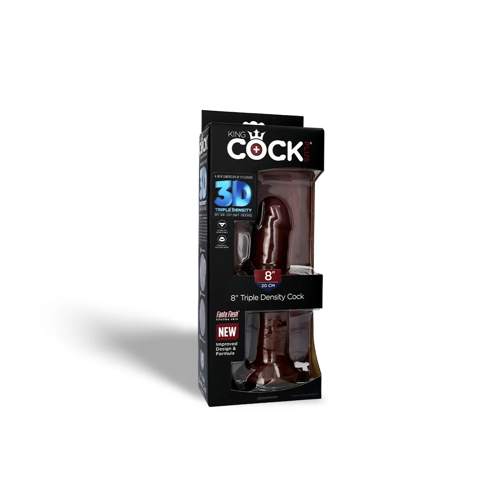 King Cock Plus 8" 三重密度阴茎带吸盘
