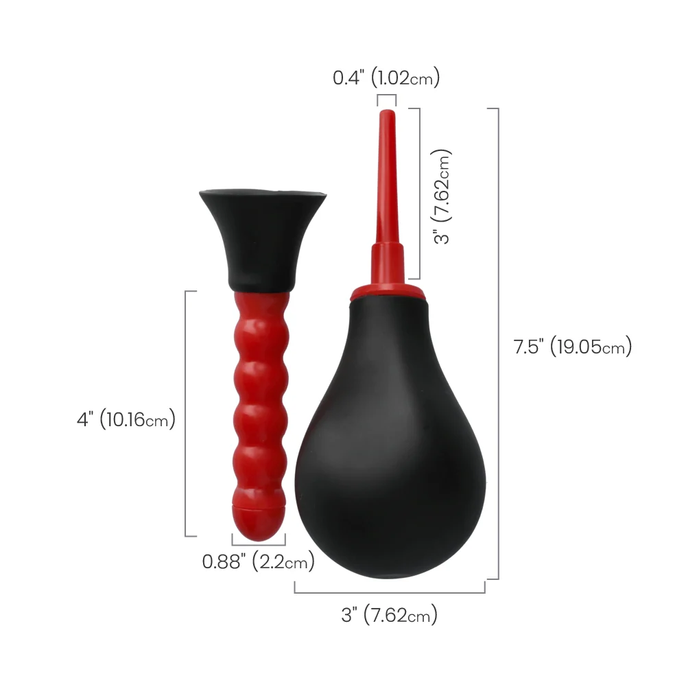 COLT Anal Douche Reusable Cleaning System with Dual Attachments and EZ Squeeze Bulb