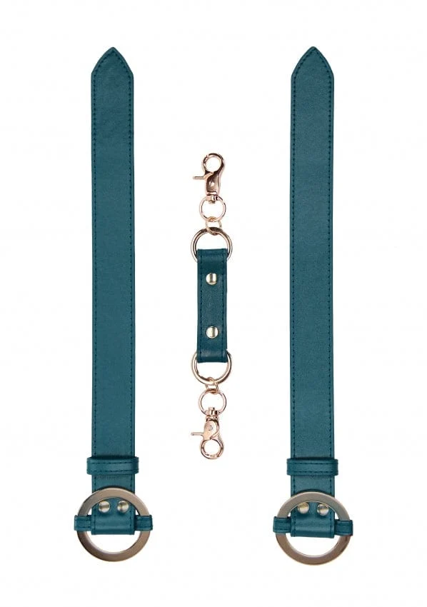 OUCH! Halo Universal Cuffs in Leather Look with Golden Decorations