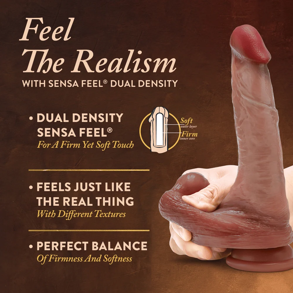 Blush Renaissance DaVinci 8 Inch Realistic Dildo with Sliding Foreskin in Tan